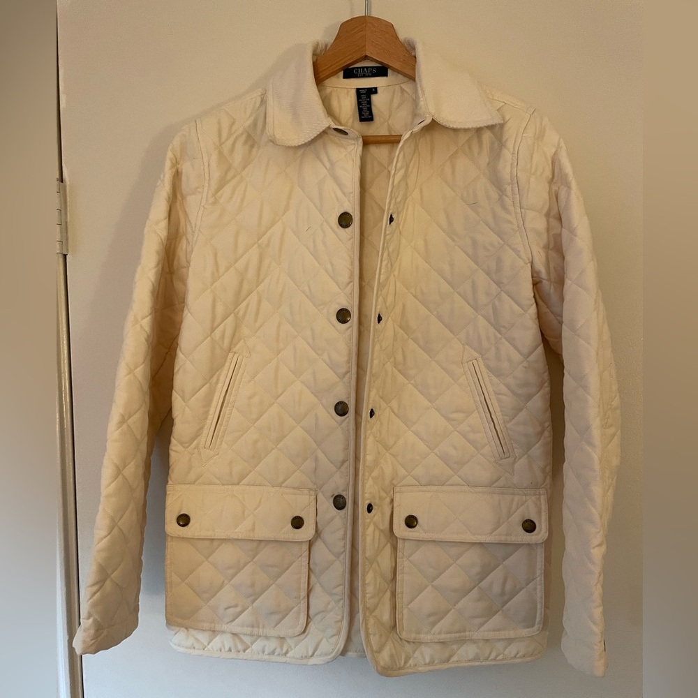 Chaps Cream Quilted Jacket